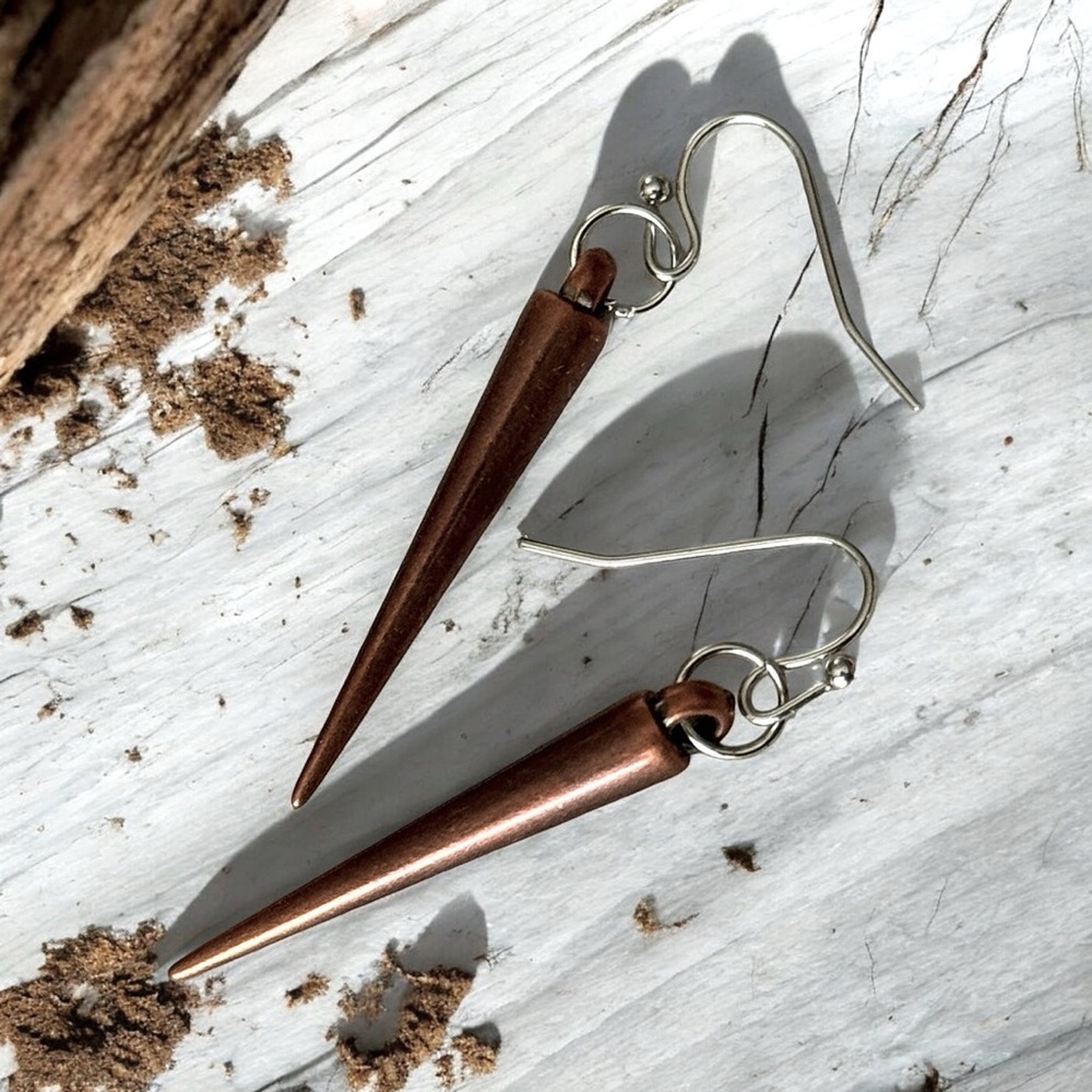 5 For $25💫Alternative Copper Spike Dangles Earrings - Picture 4 of 4